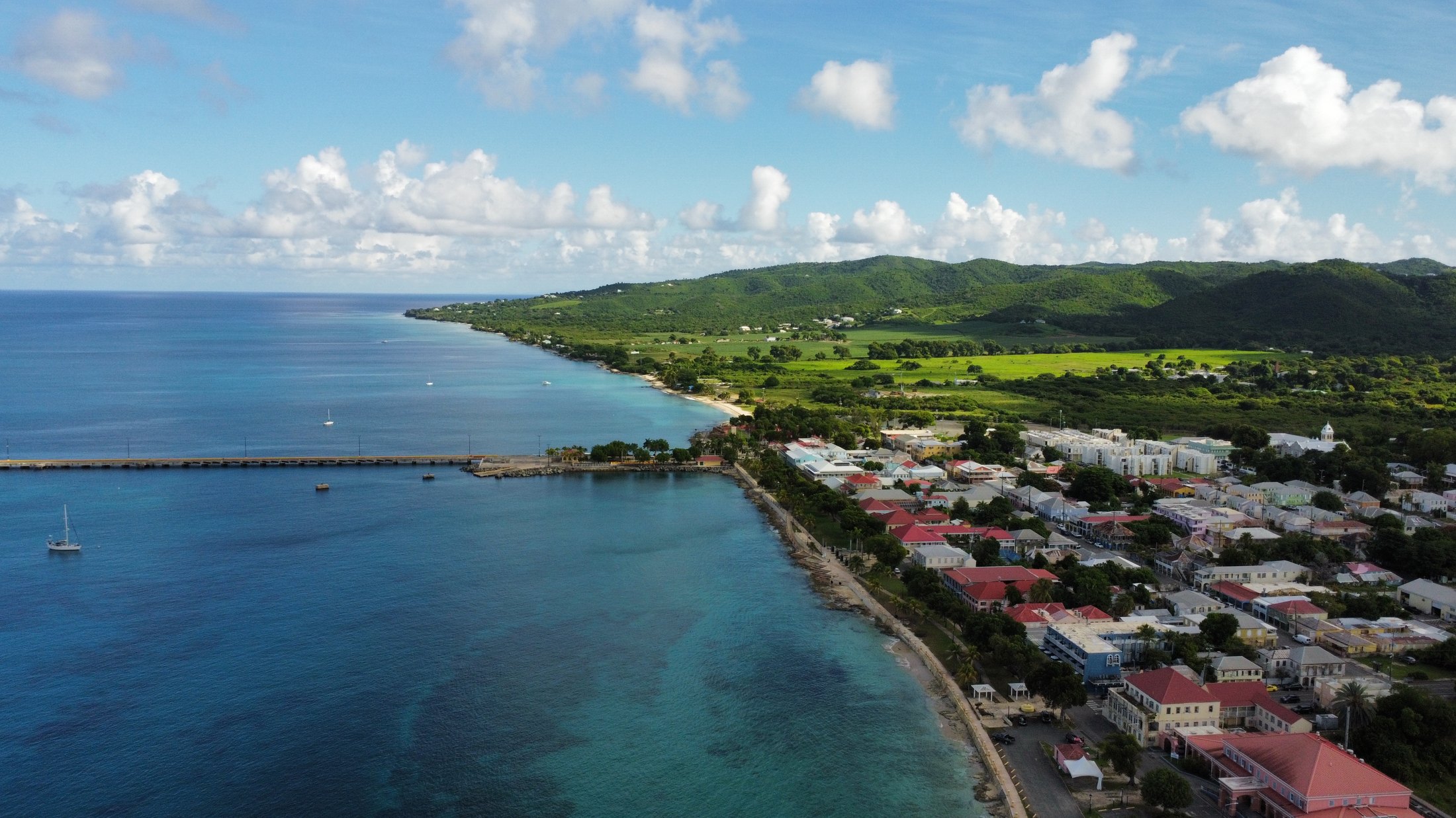 Drone view of reefs and coves